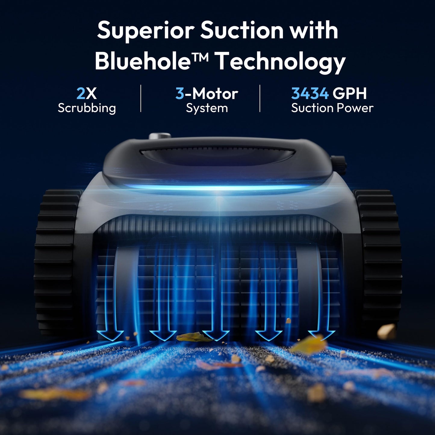 Bubot 700 Pool Cleaner Robot, Cordless Pool Vacuum with Superior Suction, Triple Motors, Smart Navigation, APP Control, Wall/Waterline, 140-Min Runtime for Inground Pools up to 861 Sq.Ft, Space Grey