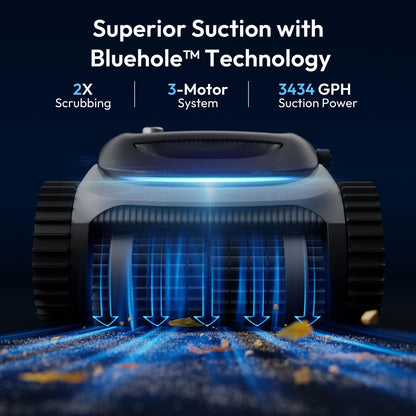 Bubot 700 Pool Cleaner Robot, Cordless Pool Vacuum with Superior Suction, Triple Motors, Smart Navigation, APP Control, Wall/Waterline, 140-Min Runtime for Inground Pools up to 861 Sq.Ft, Space Grey