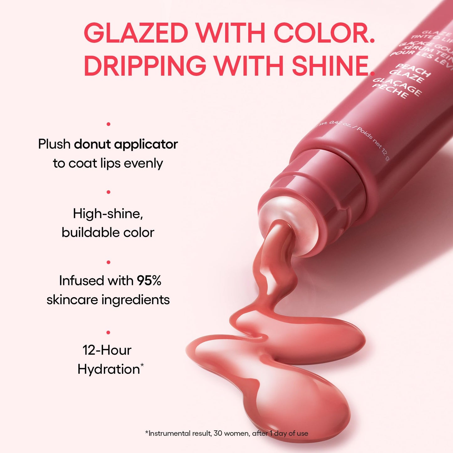 LANEIGE Glaze Craze Tinted Lip Serum, Peach Glaze: Hydrating Lip Serum for Glossy, Nourished Lips with Plumping Polypeptides