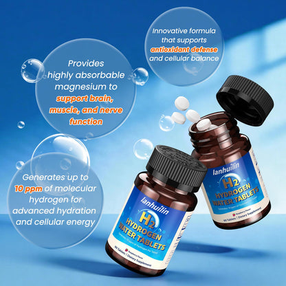 Molecular Hydrogen Tablets for Drinking Water, Hydrogen Water Tablets with 150mg Magnesium, Generates Up to 10 PPM H2 Hydrogen, Antioxidant Support for Cellular Energy & Healthy Aging, 90 Tablets