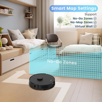 AIRROBO Robot Vacuum and Mop Combo, Self-Emptying, 60-Day Capacity, Home Mapping, Schedule, Wi-Fi/App/Alexa/Remote, 180mins Runtime, T20+ Robotic Vacuum Cleaner for Pet, Hard Floors, Carpet