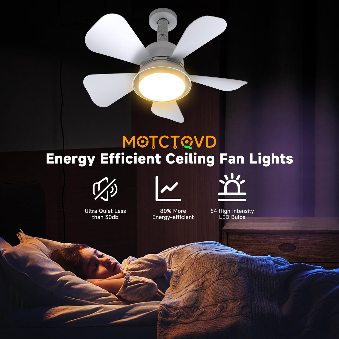 MOTCTQVD Ceiling Fans with Lights and Remote, Ceiling Fan Light 3000K-6000K 3 Colors Dimmable, Modern Ceiling Fan with Light, 1000 Lumens LED Ceiling Fans for Bedroom Garage Kitchen Living Room