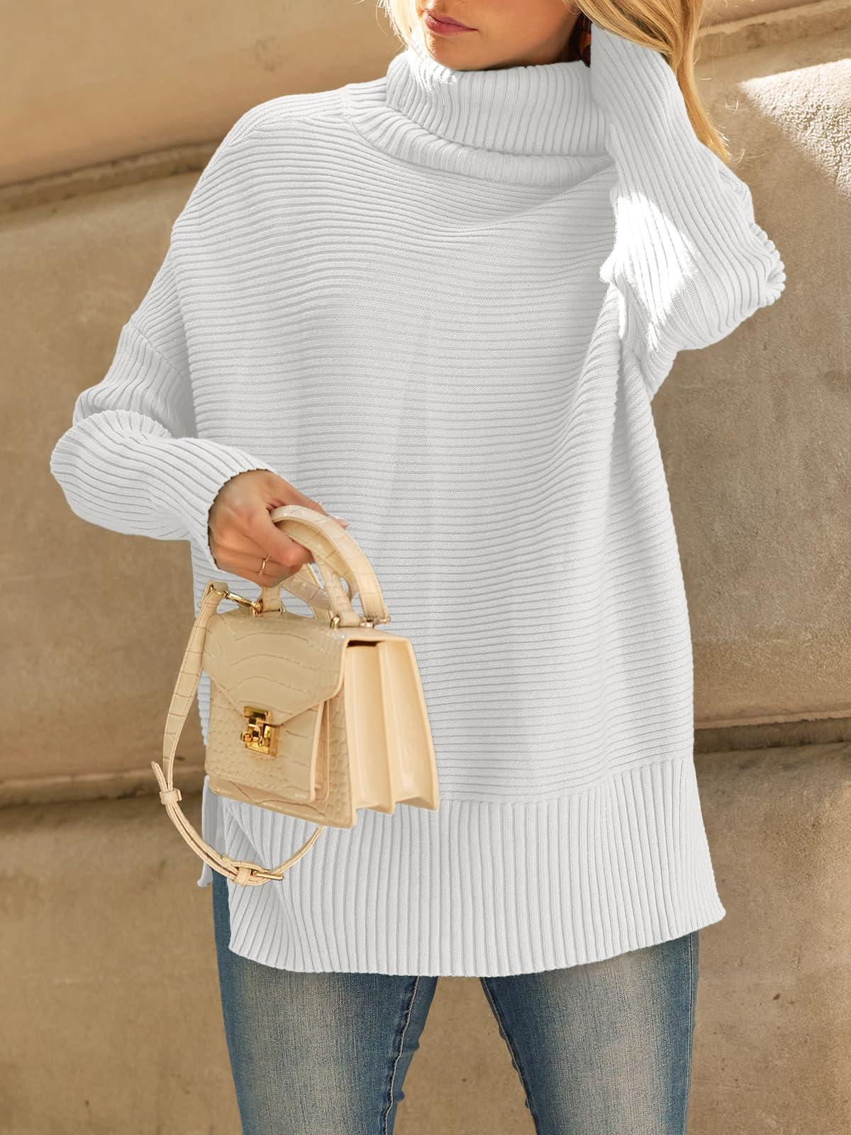 LILLUSORY Womens Turtleneck Oversized Tunic Early Fall Fashion Must Have Sweaters 2025 Casual Long Pullover Plus Size Winter Cute Poncho Cozy Work Old Money Clothes Outfits Clothing Tops Leggings