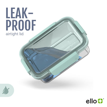 Ello Color Lock 3.4 Cup 10PC, 5 Pack Glass Meal Prep Sets Leak-Proof Glass Food Storage Containers with Airtight BPA-Free Plastic Lids, Dishwasher, Microwave, and Freezer Safe, Purple Rain