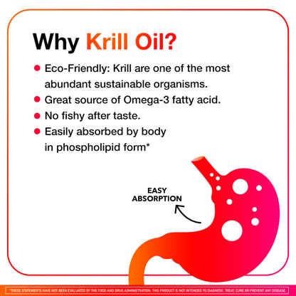 MegaRed Antarctic Krill Oil 750mg, Omega 3 Fatty Acid Supplement, Ultra Concentrate EPA & DHA Softgels, Antioxidant Astaxanthin, Heart Health Supplement with No Fish Oil Aftertaste, 80ct