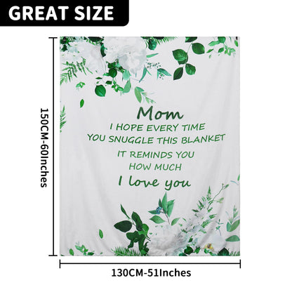 Mom Blanket Gifts for Mom Soft Plush Throw Blankets Best Mom Ever Flower Blankets Gift for Women from Your Favorite Son Daughter on Birthday Christmas (Green)