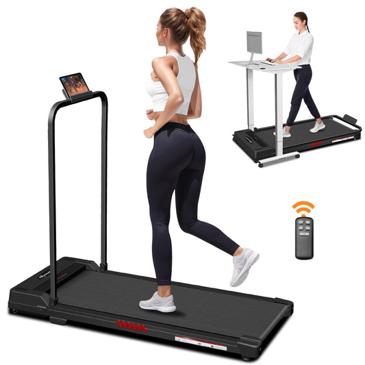 ApexNexus Walking Pad Treadmill Under Desk Treadmill for Office Home, 3.0HP Quiet Folding Treadmill with 300 LBS Weight Capacity, Walking Pad with Handle Bar, Portable Treadmill with Remote Control