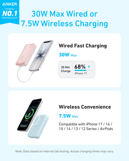 Anker Zolo Magnetic Power Bank,10,000mAh Magsafe Portable Charger