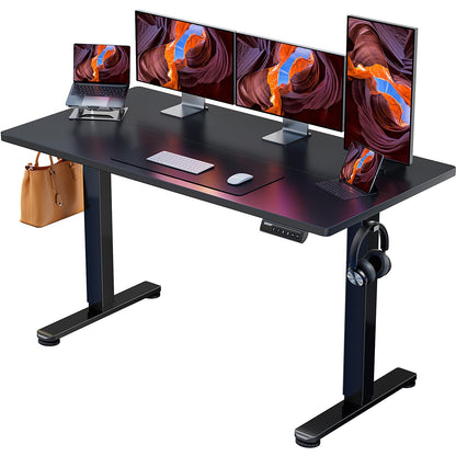 ErGear Height Adjustable Electric Standing Desk, 55 x 28 Inches Sit Stand up Desk, Memory Computer Home Office Desk (Black)