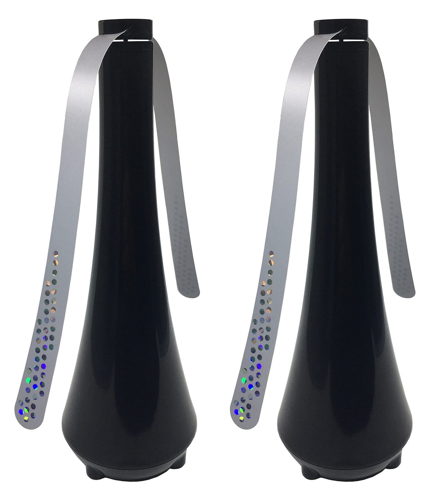 PATIOSIR Fly Swatter for Outside/Inside Meal, Picnic, Barbeque, Events - Battery Operated Food Spinning Fan (Black Color, 2pcs)