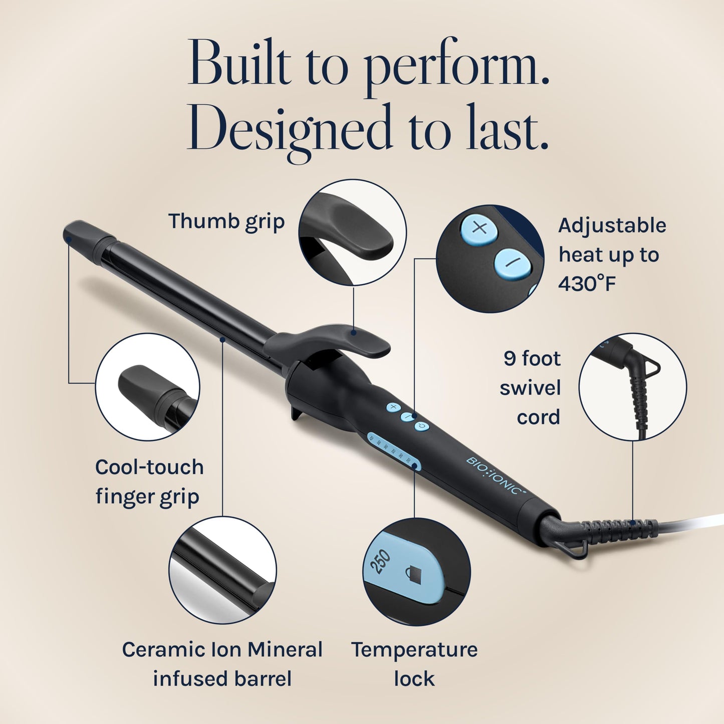 Bio Ionic Long Barrel Styler, 0.75" Curling Iron with Moisture Heat Technology & NanoIonic MX, Verstatile Curling Wand with Longer Barrel for Small Tight Curls & Spirals