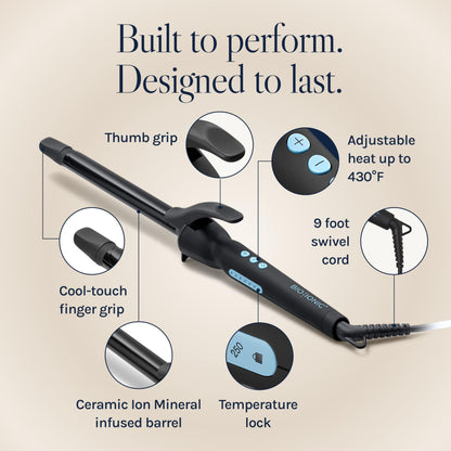 Bio Ionic Long Barrel Styler, 0.75" Curling Iron with Moisture Heat Technology & NanoIonic MX, Verstatile Curling Wand with Longer Barrel for Small Tight Curls & Spirals