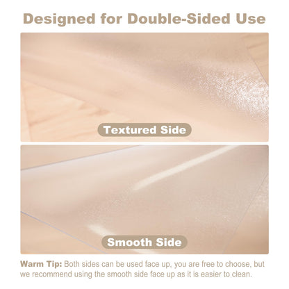 [Two-Sided Usable] 36” x 48” Hard Floor Chair Mats for Office, Clear Computer Chair Mat for Hardwood, Plastic Desk Floor Mat for Hardwood Floors, Rubber Office Chair Mat for Tile/Laminate Floor