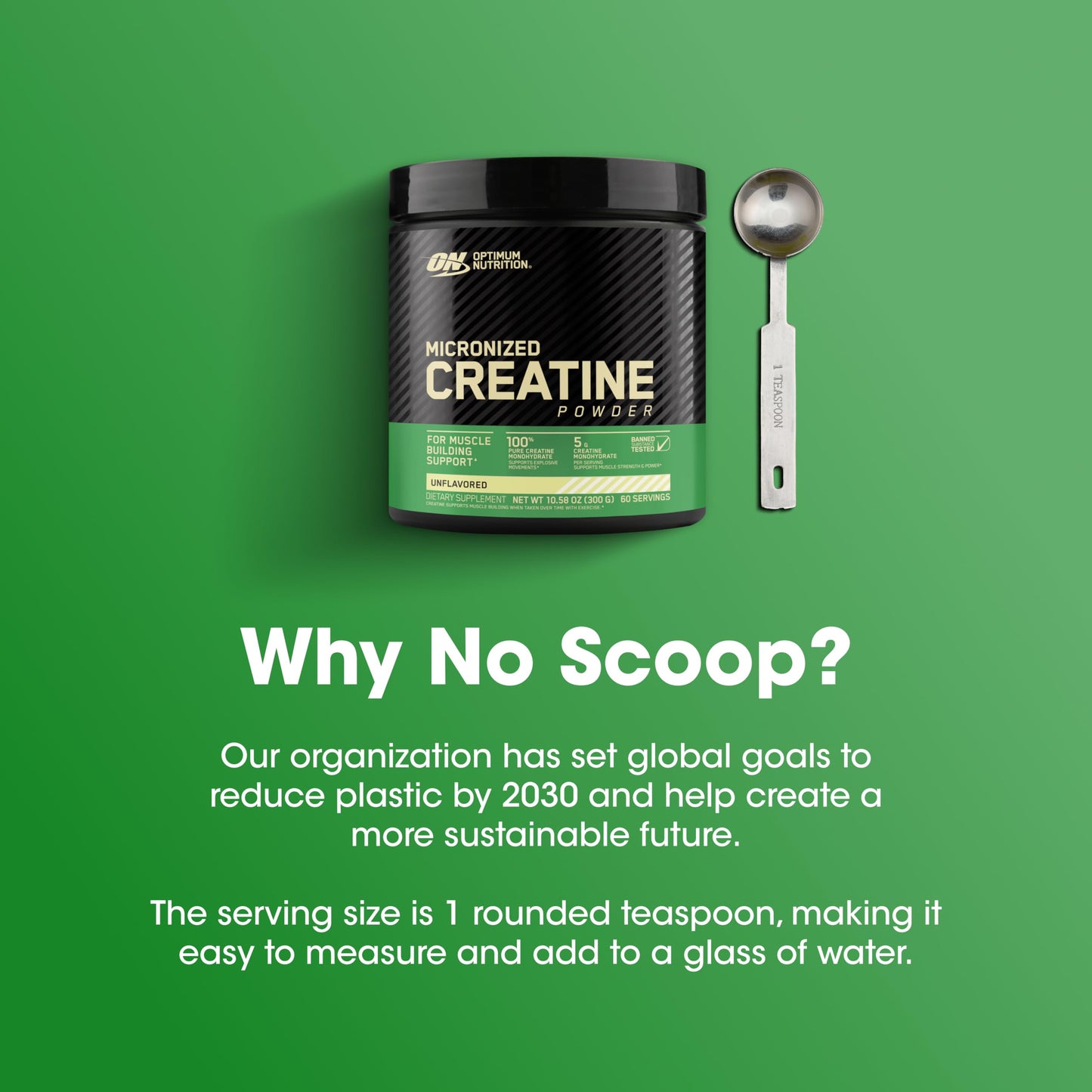 Optimum Nutrition Micronized Creatine Monohydrate Powder, Unflavored, 60 Servings, 300 Grams (Packaging May Vary)