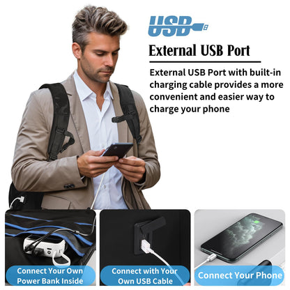 BJIAX Business Backpack for Men, High Tech Laptop Backpack with USB Charging Port and Ergonomic Design, 40L Waterproof Travel Work College Commuter Backpack Fits 17.3 Inch Tablet, Notebook