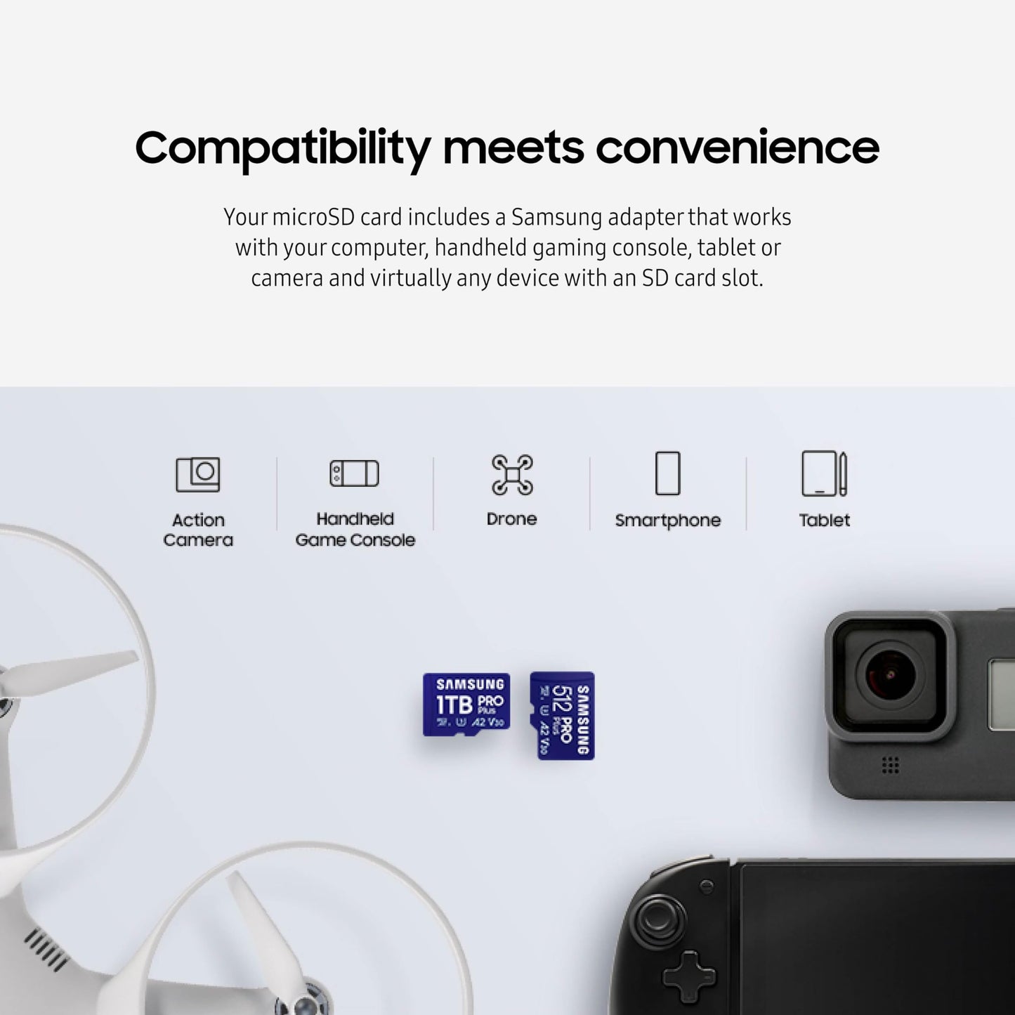 SAMSUNG PRO Plus microSD Memory Card + Reader, 128GB MicroSDXC, Up to 180 MB/s, Full HD & 4K UHD, UHS-I, C10, U3, V30, A2 for Android Phones, Tablets, GoPRO, DJI Drone, MB-MD128SB/AM, 2023