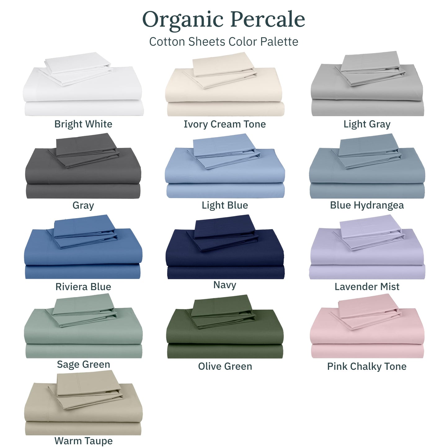 California Design Den King Size Sheets Set - Soft 100% Organic Cotton, Crisp Percale Sheets with Deep Pockets, Breathable and Durable Bedding Set - White