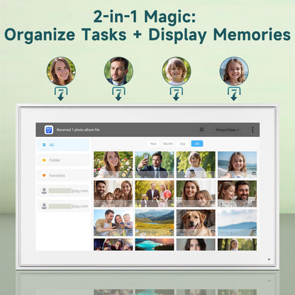 21.5 Inch Smart Digital Calendar – Electronic Chore Chart & Planner with 1920x1080P IPS Touchscreen, Weekly/Monthly Family Organizer for Wall or Desk, White 2025 New Version