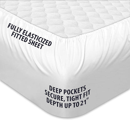 COONP Queen Mattress Topper, Extra Thick Pillowtop, Cooling and Plush Mattress Pad Cover 400TC Cotton with 8-21 Inch Deep Pocket 3D Snow Down Alternative Fill