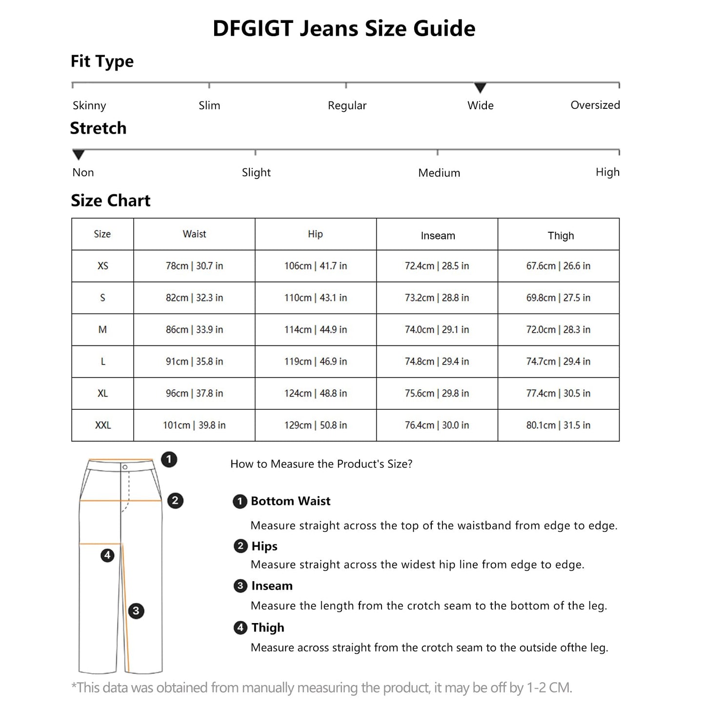 DFGIGT Men's Irregular Sutures Y2k Hip Hop Baggy Jeans Wide Leg Denim Pants Casual Loose Fit Trousers Streetwear Jinco 2000s Extreme Relaxed Skater Skateboard Nostalgia Retro,A11 Blue,Large