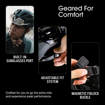 Lumos Ultra Fly Pro - Road Bike Helmet | Lumos Firefly and Firefly Mini Compatible | Built-in Sunglasses Port | Custom-Made Fit System for Adult Men & Women | Bicycle Cycling Accessories