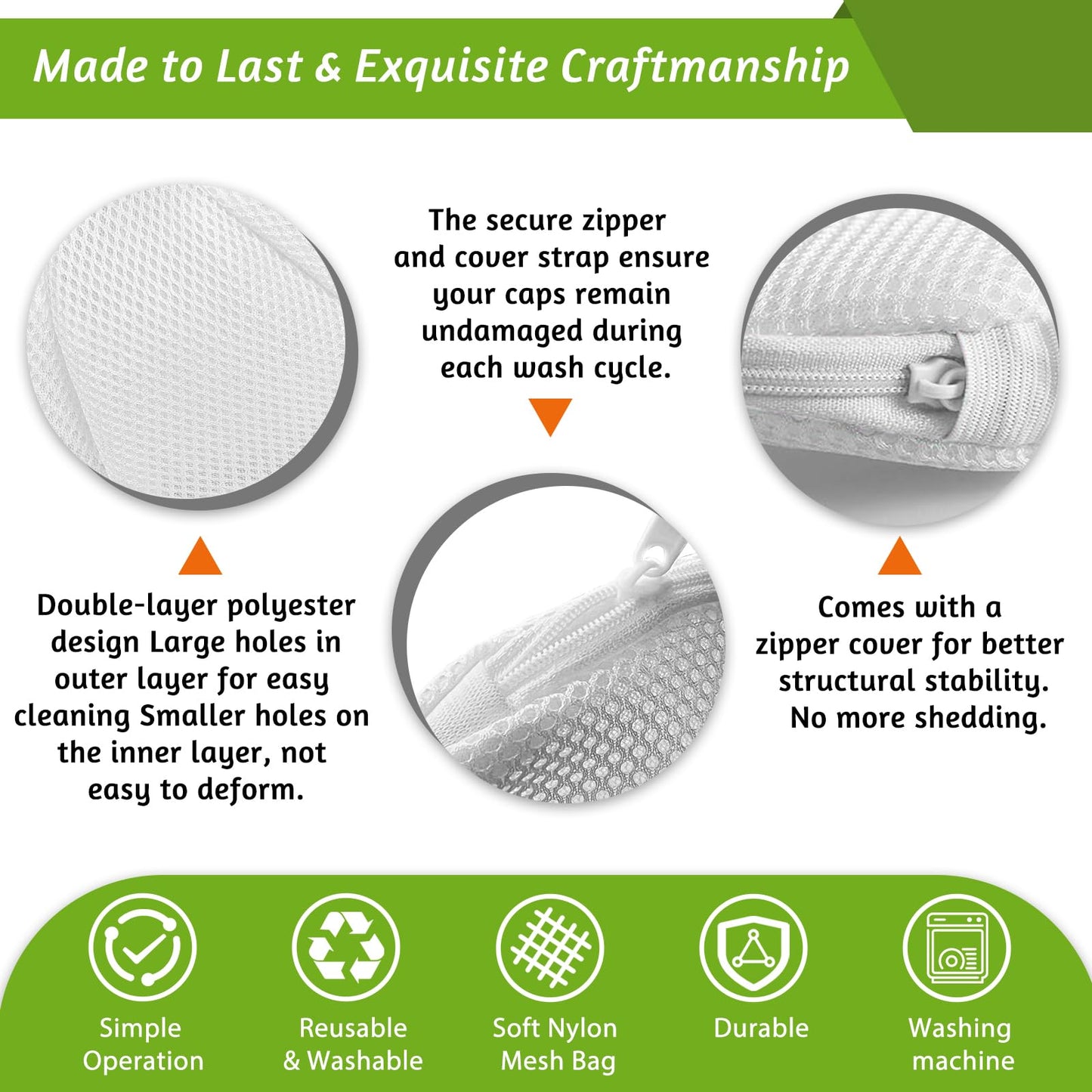 Eiito Hat Washer Cage Hats Cleaner, Hat Washer for baseball caps for Washing Machine or Dishwasher, Ball Cap Washer Frame for Flat & Curved Hats.2-Pack White