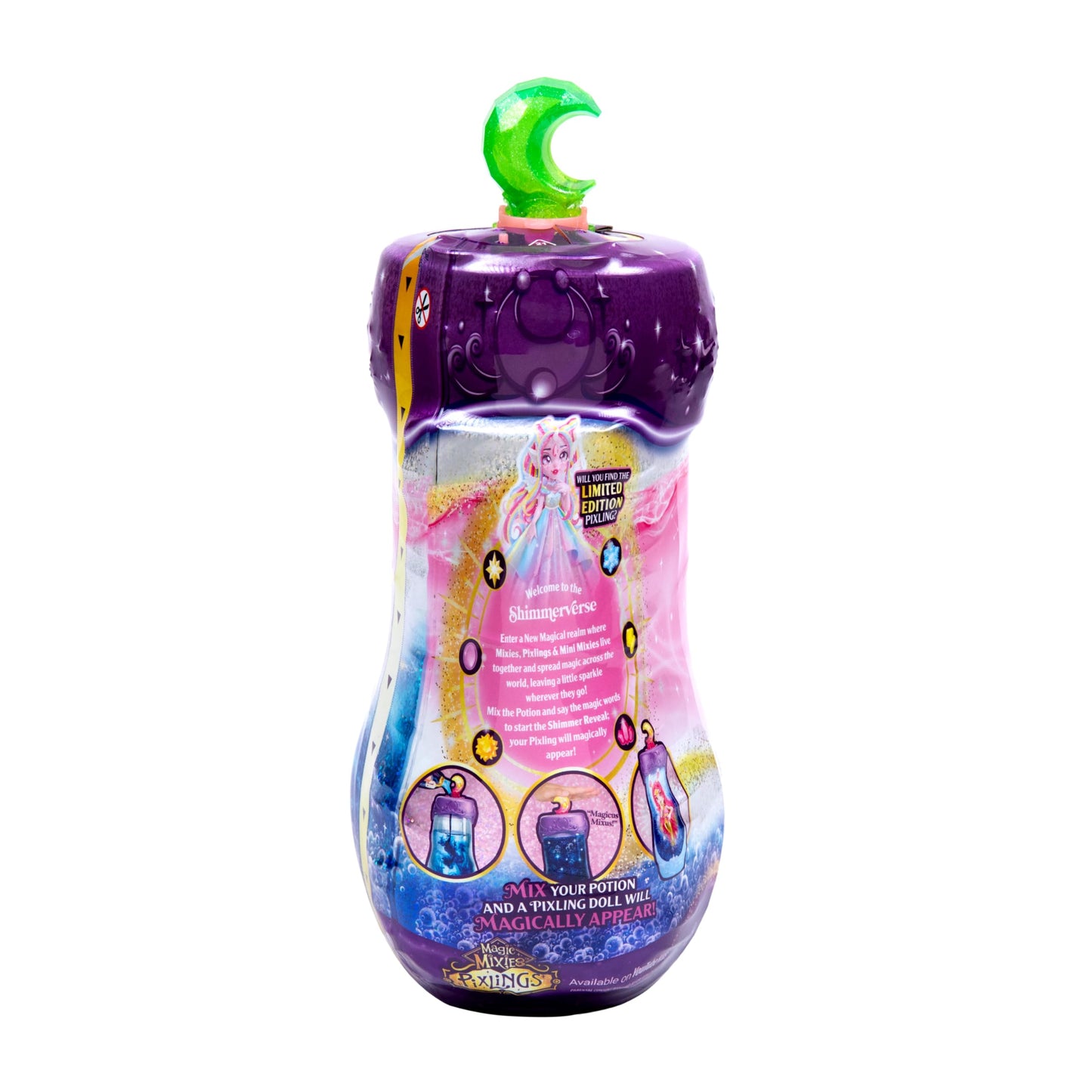 Magic Mixies Shimmerverse Series, Create & Mix Magic Potion to Magically Reveal Faye The Fairy Pixling, This Beautiful 6.5" Shimmerverse Pixling Fashion Doll Appears Inside The Potion Bottle