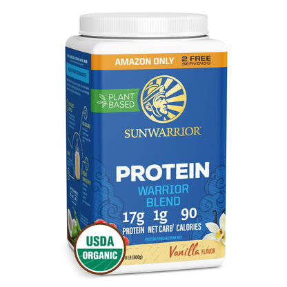 Organic Plant Based Protein Powder | Vegan Organic Protein Powder Vanilla Flavored with BCAA Amino Acids & Hemp Seed Pea Blend | Non-GMO Soy Dairy Filler & Gluten Free (Vanilla, 32 Servings)