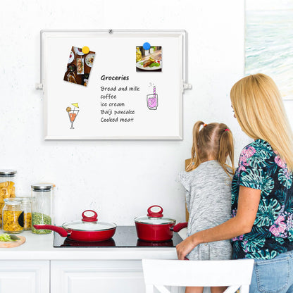 AMUSIGHT Dry Erase Magnetic White Board, 16" x 12" Double-Sided Desktop Whiteboard with Stand, Portable Small Whiteboard Set for Drawing, Office, Home, School