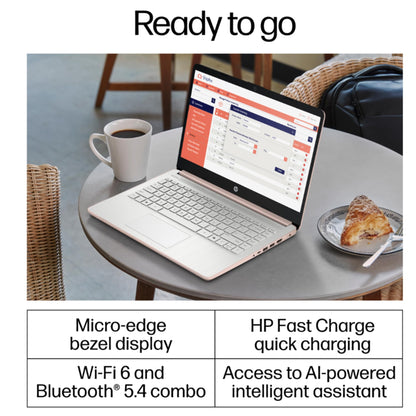 HP Rose Gold Ultrabook Laptop with Microsoft Office 365, Intel 2-Core CPU, 1.1TB Storage (1TB OneDrive and 64GB SSD), 8GB RAM, Windows 11, No Mouse