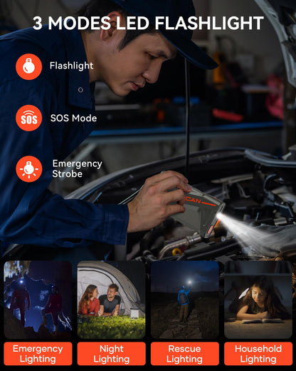 Car Battery Jump Starter, NUSICAN 2000A Portable Car Jump Starter Battery Pack (up to 7.5L Gas/5.5L Diesel Engine) 12V 18000mAh Jump Box for Car Battery with Safety Jumper Clamps, LED Lights, Compact