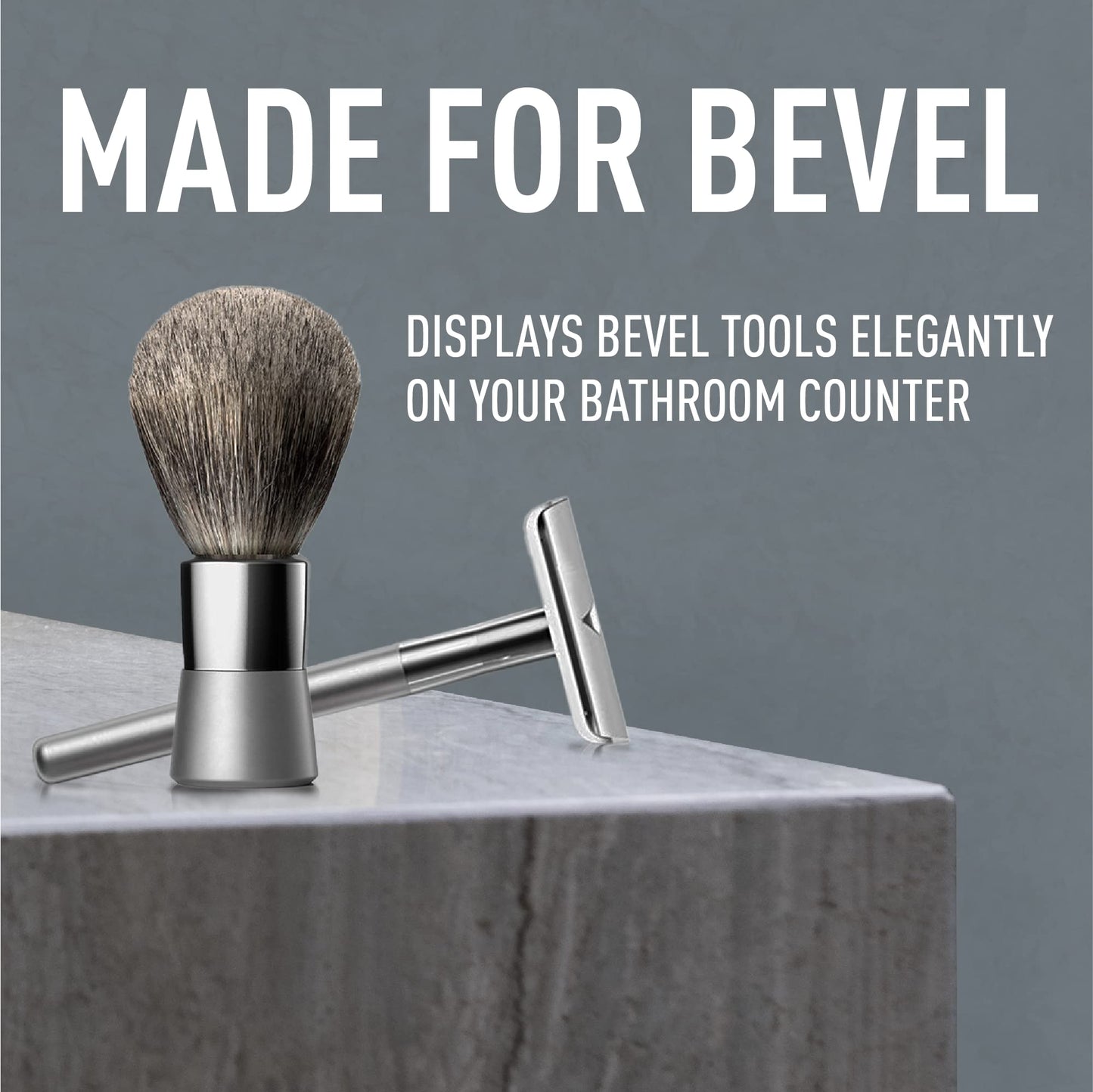 Shaving Kit for Men with Shaving Brush & Safety Razor Stand by Bevel - Starter Shave Kit, Includes Safety Razor, Shaving Brush, Shave Stand, Shave Cream, Pre Shave Oil, Balm and 20 Blades