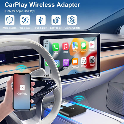 CarPlay Wireless Adapter, Converts Factory Wired CarPlay to Wireless, 2024 Upgrade Wireless Carplay Adapter for Cars from 2015 & iPhone iOS 10+