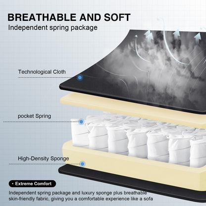 GTPLAYER Gaming Chair, Computer Office Chair with Pocket Spring Cushion, Linkage Armrests and Footrest, High Back Ergonomic Computer Chair with Lumbar Support Task Chair with Footrest(Black)