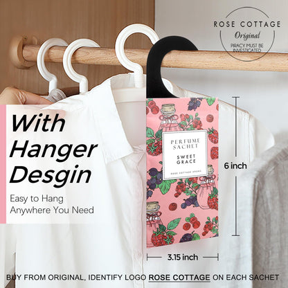 ROSE COTTAGE Large 12 Packs Baby Powder Hanging Closet Deodorizer Air Freshener Long Lasting Scented Sachets Smell Goods for House