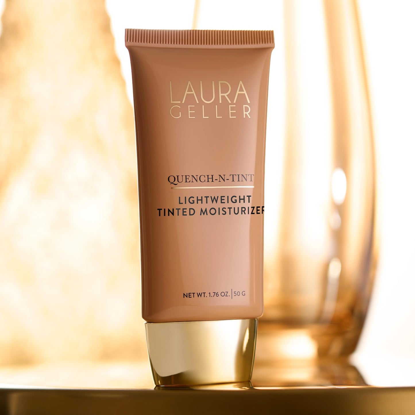 LAURA GELLER NEW YORK Quench-n-Tint Tinted Moisturizer - Sheer to Light Buildable Coverage - Natural Glow Finish - Lightweight Formula with Hyaluronic Acid, 02 Light