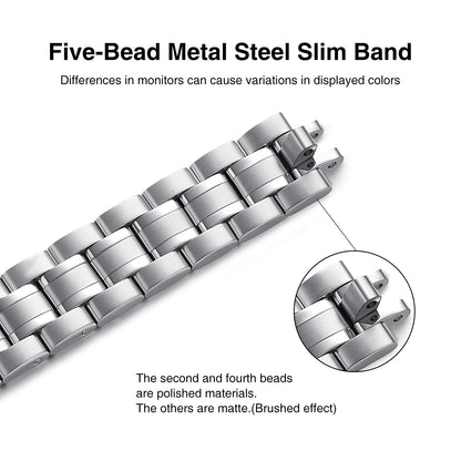 STIROLL Thin Replacement Band Compatible for Apple Watch 49mm 46mm 45mm 44mm 42mm(Series 3 2 1), Stainless Steel Metal Wristband Women Men for iWatch Ultra SE Series 11 10 9 8 7 6 5 4, Silver
