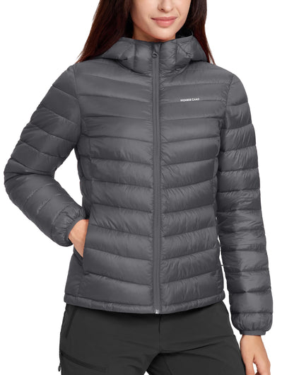Pioneer Camp Women's Packable Puffer Jacket Winter Light Weight Water-Repellent Quilted Coat with Hood