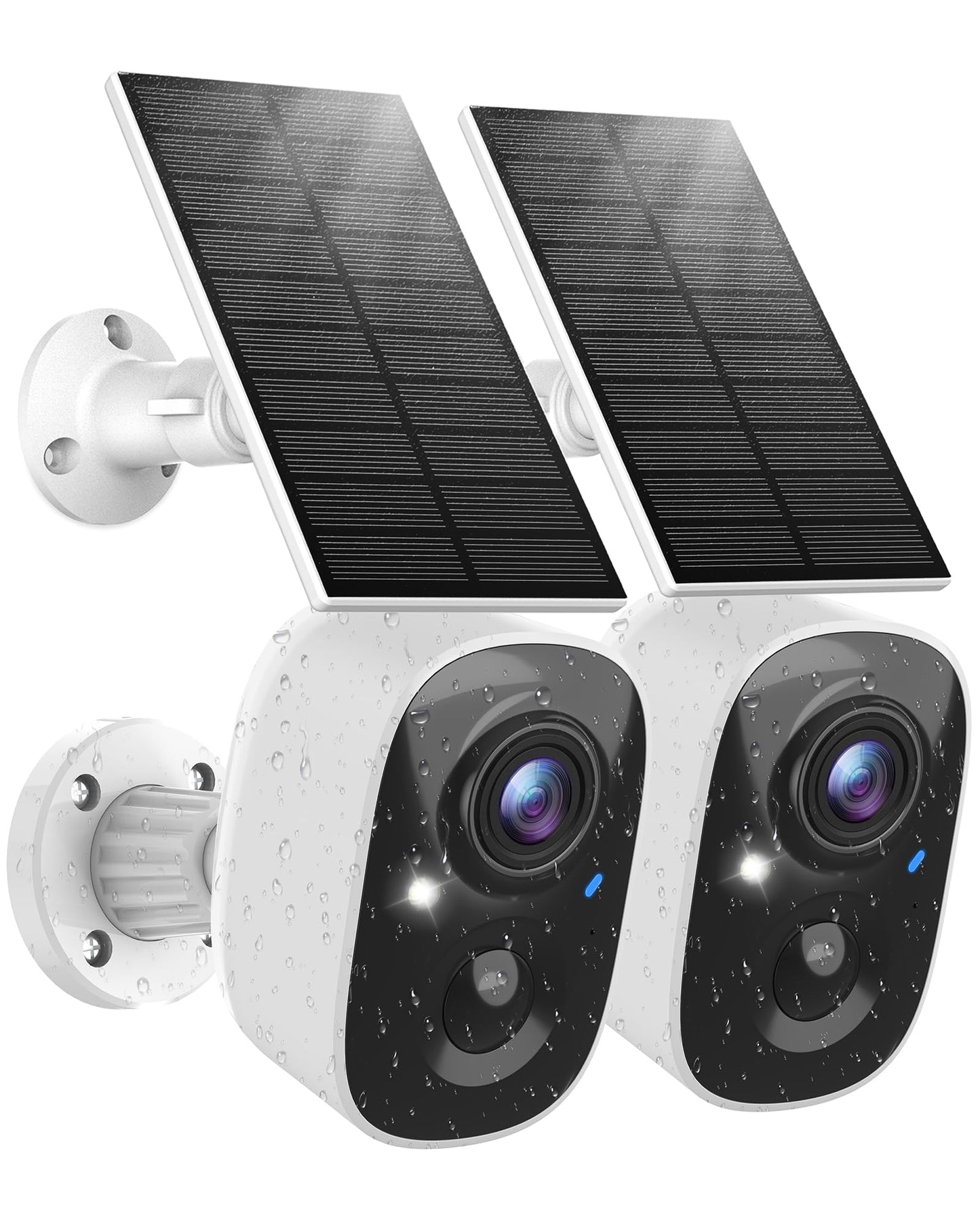 MaxiViz Solar Security Camera Wireless Outdoor (2 Pack), Solar Powered Cameras for Home Security with AI Motion Detection, 2K Color Night Vision, IP66 Weatherproof, 2.4GHz Wi-Fi, Cloud/SD Storage