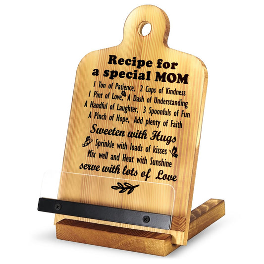 Great Gifts for Mom from Daughter, Mothers Day Gifts for Mother Birthday Gifts Cookbook Stand to My Mom from Daughter Son, Best Mom Ever Gifts- Kitchen Present for Mother C-011