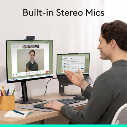 Logitech C920x HD Pro PC Webcam, Full HD 1080p/30fps Video, Clear Audio, HD Light Correction, Works with Microsoft Teams, Google Meet, Zoom, Nintendo Switch 2’s new GameChat mode, Mac/Tablet- Black