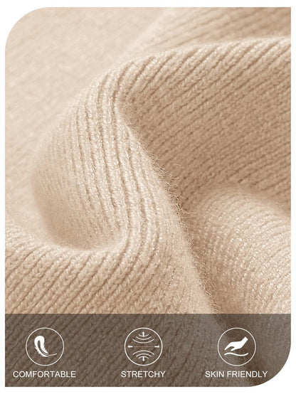 MEROKEETY Women's Winter Off Shoulder Bodycon Sweater Dress 2025 Formal Long Sleeve Elegant Club Party Midi Dresses, Apricot, Small