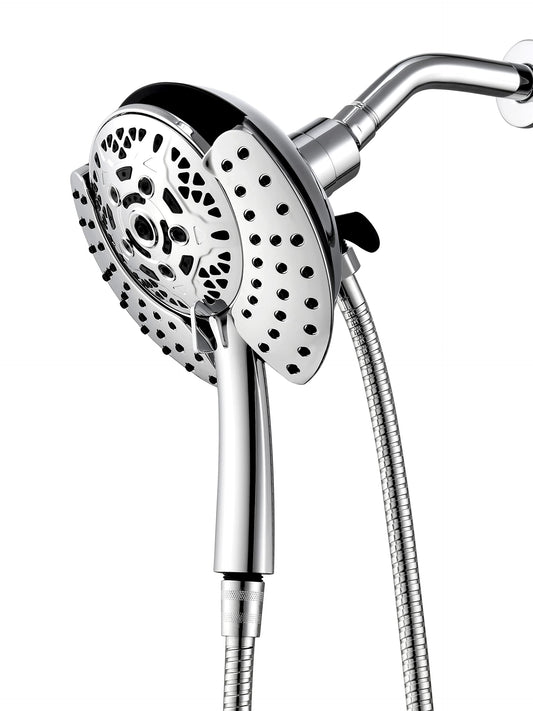 Shower Head with Handheld High Pressure: INAVAMZ Hand Held Shower Head & Rain Shower Head 2-IN-1 Shower Head with 59" Rotatable Stainless Steel Hose, Shower Trim Systems