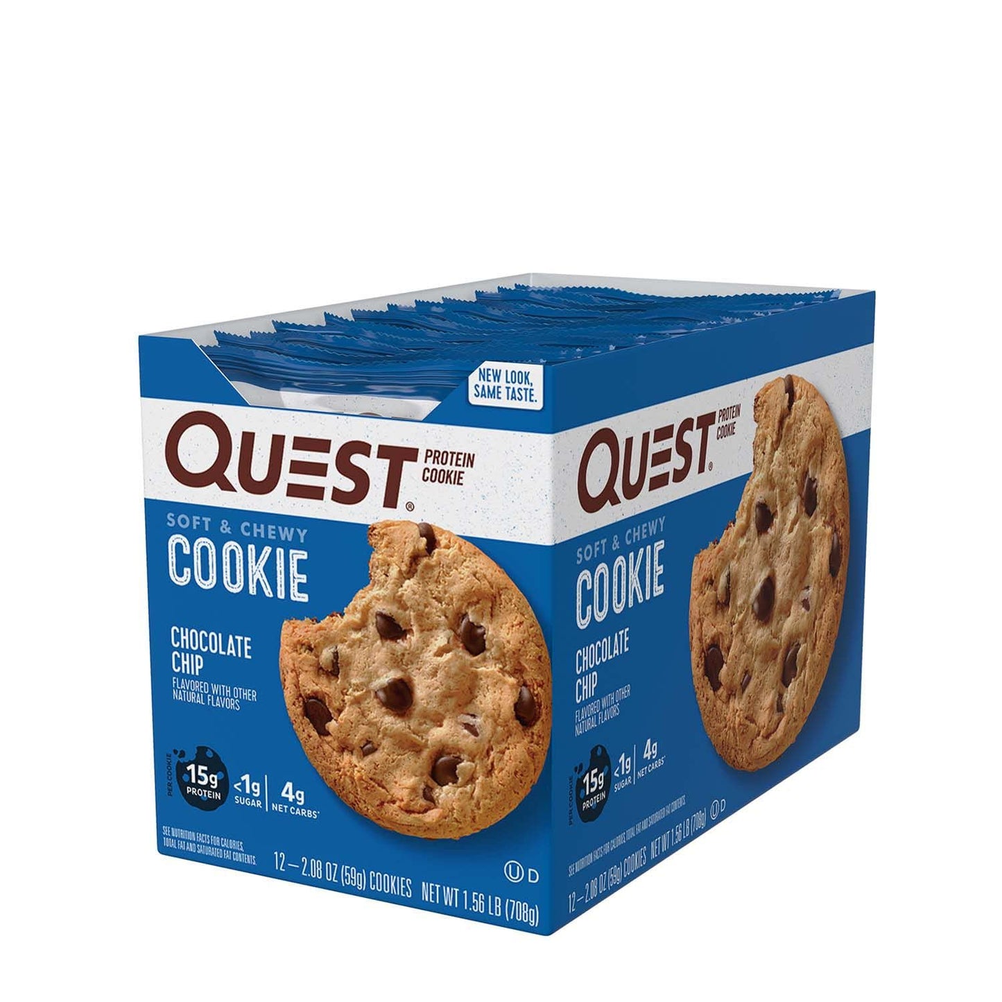 Quest Nutrition Chocolate Chip Protein Cookie; Keto Friendly; High Protein; Low Carb; 12 Count