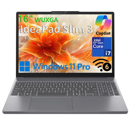 Lenovo IdeaPad Slim 3 Laptop Computer for Home Student Study, Intel 10-Core i7-13620H (Beat Ultra 7 255U), 16GB DDR5 RAM, 512GB PCIe SSD, 16" FHD+, WiFi 6, Bluetooth 5.2, Luna Grey, Windows 11 Pro