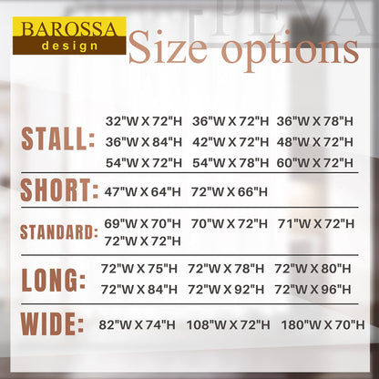 Barossa Design Longer Shower Curtain/Liner with 75 inches Height - 6 Magnets on Bottom, Heavy Duty Waterproof PEVA, PVC Free, Metal Grommets, 72x75, Clear