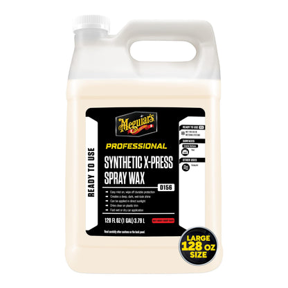 Meguiar's D15601 Synthetic X-Press Spray Wax for Car Detailing, Creates a Deep Shiny Look, Can Be Applied to Wet or Dried Paint and In Direct Sunlight, Moisture Rolls Off Waxed Paint, 1 Gallon