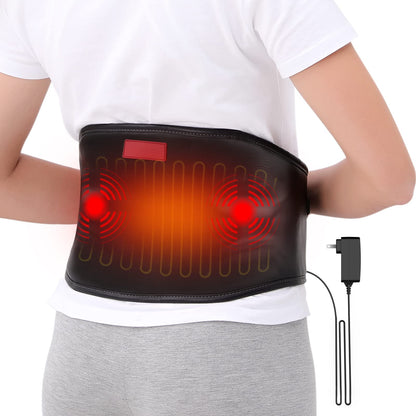 Heating Pad with Massager, Heating Pad for Back Pain Relief with Strap (Up to 55") for Cramps and Menstrual with 3 Heat Settings, 9 Vibration Modes, Auto-Off, for Low Back, Abdominal, Waist