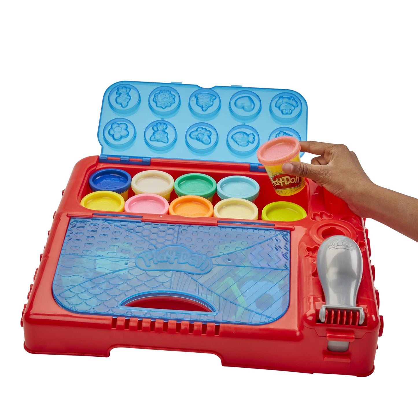 Play-Doh Grab 'n Go Activity Center, with Over 30 Tools and 10 Cans, Kids Arts and Crafts, Preschool Toys for 3 Year Old Girls and Boys and Up, Non-Toxic (Amazon Exclusive)