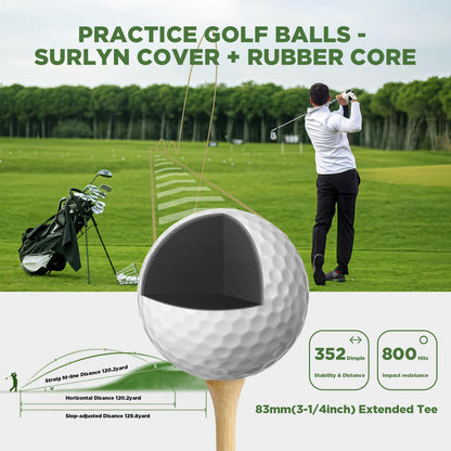 SANLINZOM Golf Accessories for Men and Women for Golfers, Accessories Set in Hi-End PU Case with Golf Balls, HD Rangefinder, Golf Tees, Cleaning Brush, Divot Knife, Scorer, Golf Ball Clamp (Black)